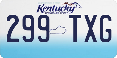 KY license plate 299TXG