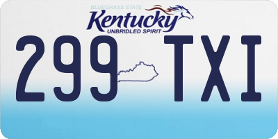 KY license plate 299TXI