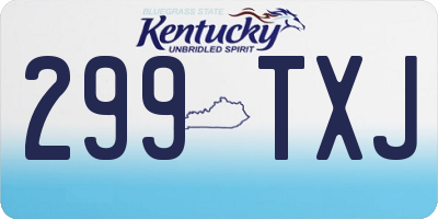 KY license plate 299TXJ