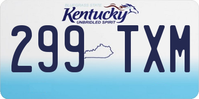 KY license plate 299TXM