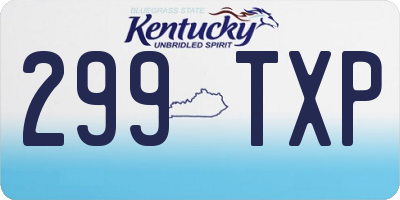 KY license plate 299TXP