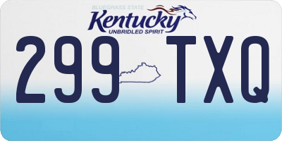 KY license plate 299TXQ
