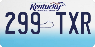 KY license plate 299TXR