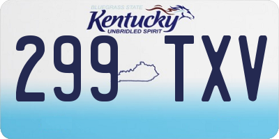 KY license plate 299TXV