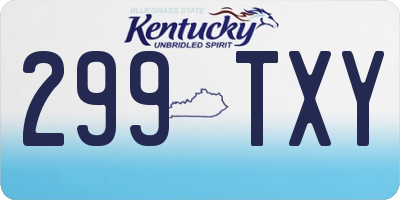 KY license plate 299TXY