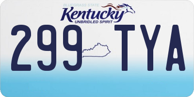 KY license plate 299TYA