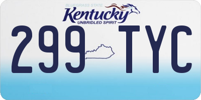 KY license plate 299TYC