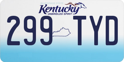 KY license plate 299TYD