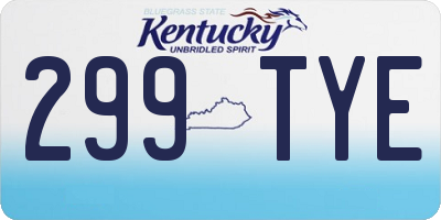 KY license plate 299TYE