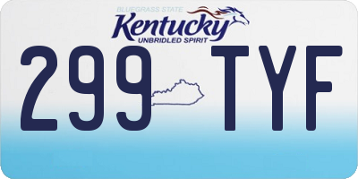 KY license plate 299TYF