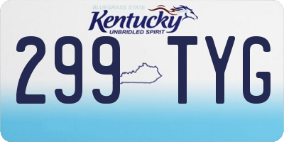 KY license plate 299TYG
