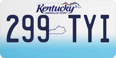 KY license plate 299TYI
