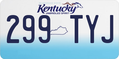 KY license plate 299TYJ