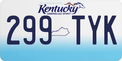 KY license plate 299TYK
