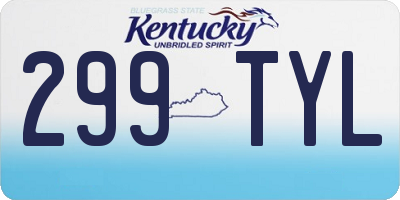 KY license plate 299TYL