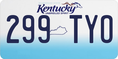 KY license plate 299TYO