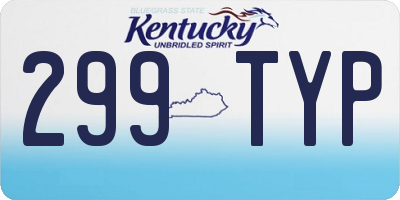 KY license plate 299TYP
