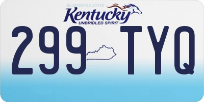 KY license plate 299TYQ