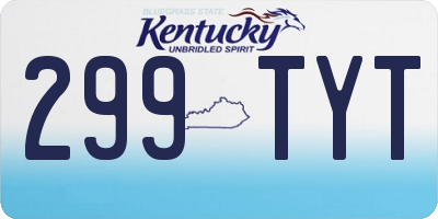 KY license plate 299TYT