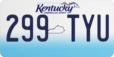 KY license plate 299TYU