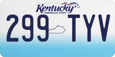 KY license plate 299TYV