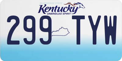 KY license plate 299TYW