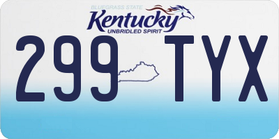 KY license plate 299TYX