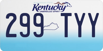 KY license plate 299TYY