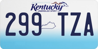KY license plate 299TZA