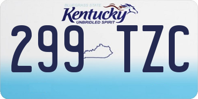 KY license plate 299TZC