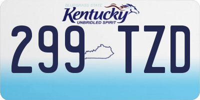 KY license plate 299TZD
