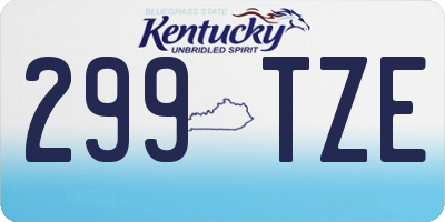 KY license plate 299TZE