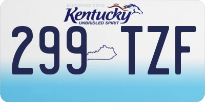 KY license plate 299TZF