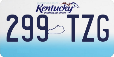 KY license plate 299TZG