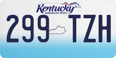 KY license plate 299TZH