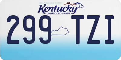 KY license plate 299TZI