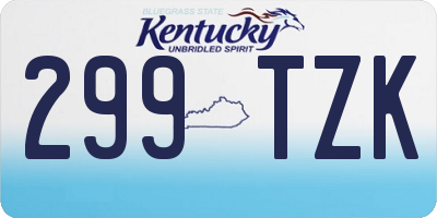 KY license plate 299TZK