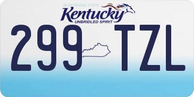 KY license plate 299TZL