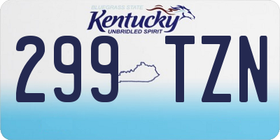 KY license plate 299TZN