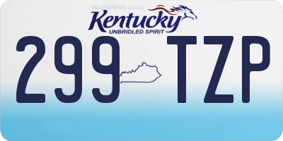 KY license plate 299TZP