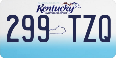 KY license plate 299TZQ