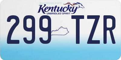 KY license plate 299TZR