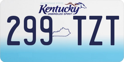 KY license plate 299TZT