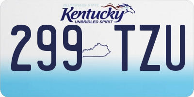 KY license plate 299TZU