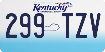 KY license plate 299TZV