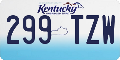 KY license plate 299TZW