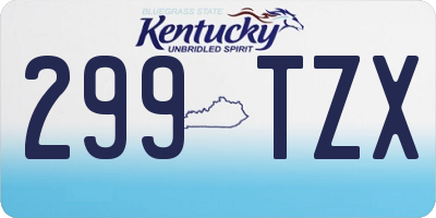 KY license plate 299TZX