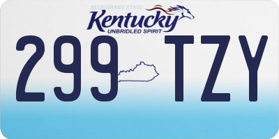 KY license plate 299TZY