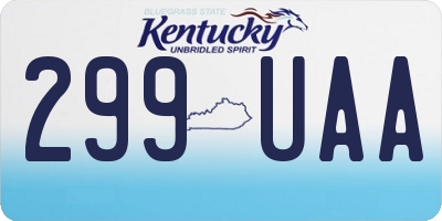 KY license plate 299UAA