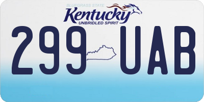 KY license plate 299UAB